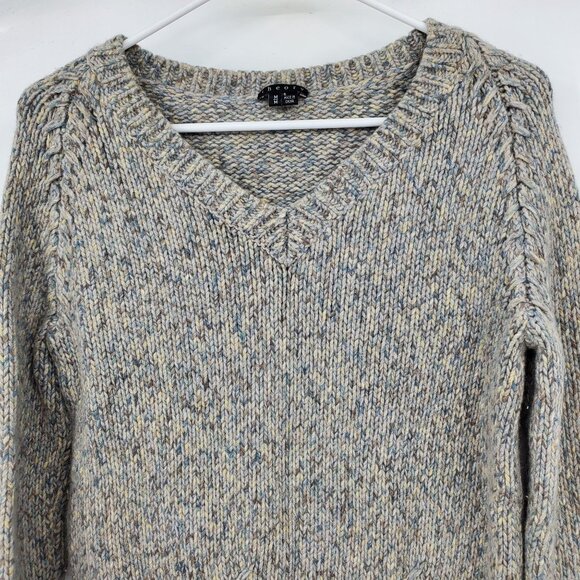 Theory Wool and Cashmere V Neck Long Sleeve Pullover Sweater Top Medium - Picture 6 of 12